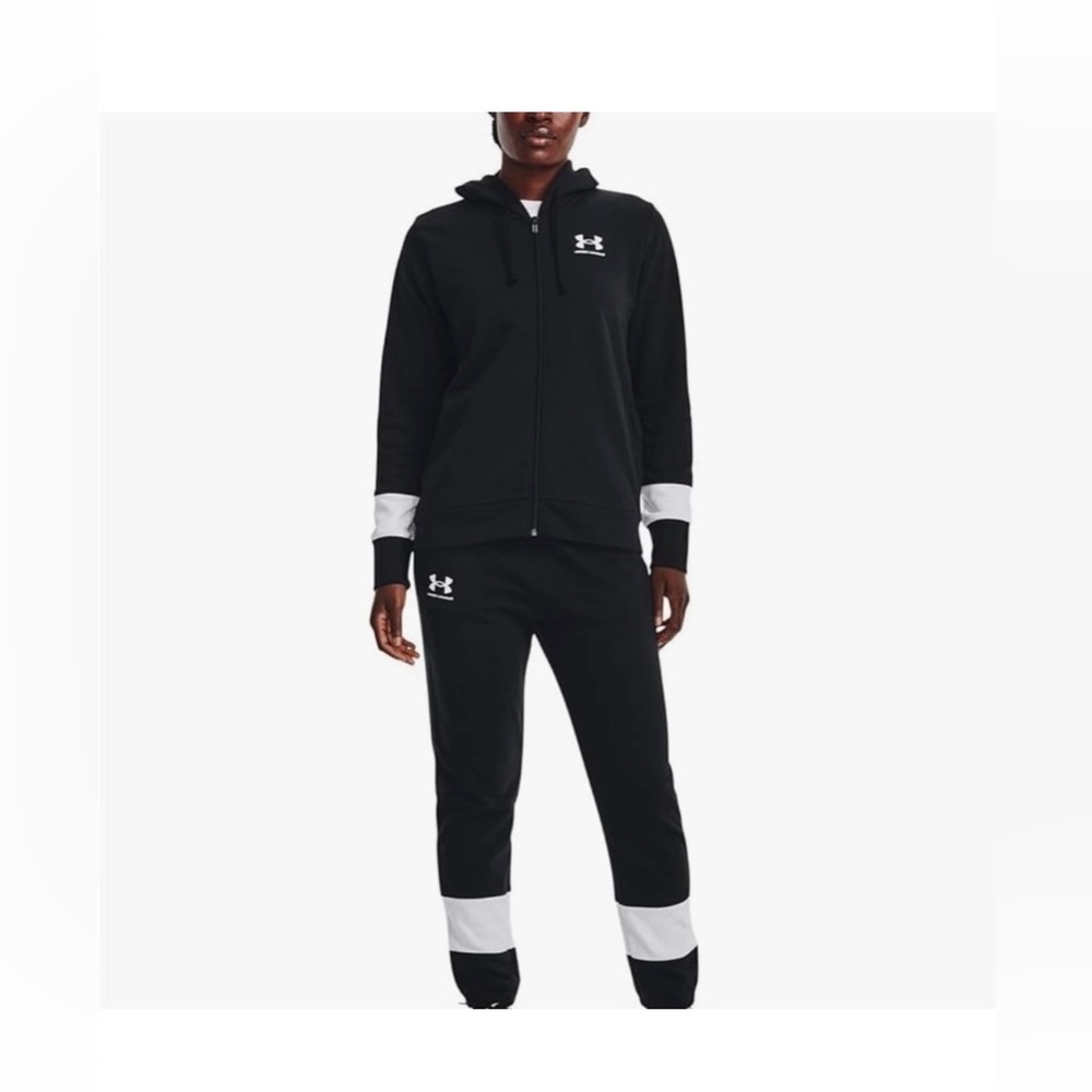 Under Armour Women’s Rival Colorblock Jogger Sweatpants Black/White NWT Small US